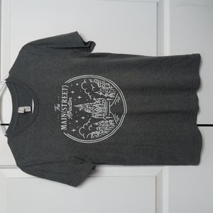 Grey Disney T-shirt with Cinderella's Castle and Main Street